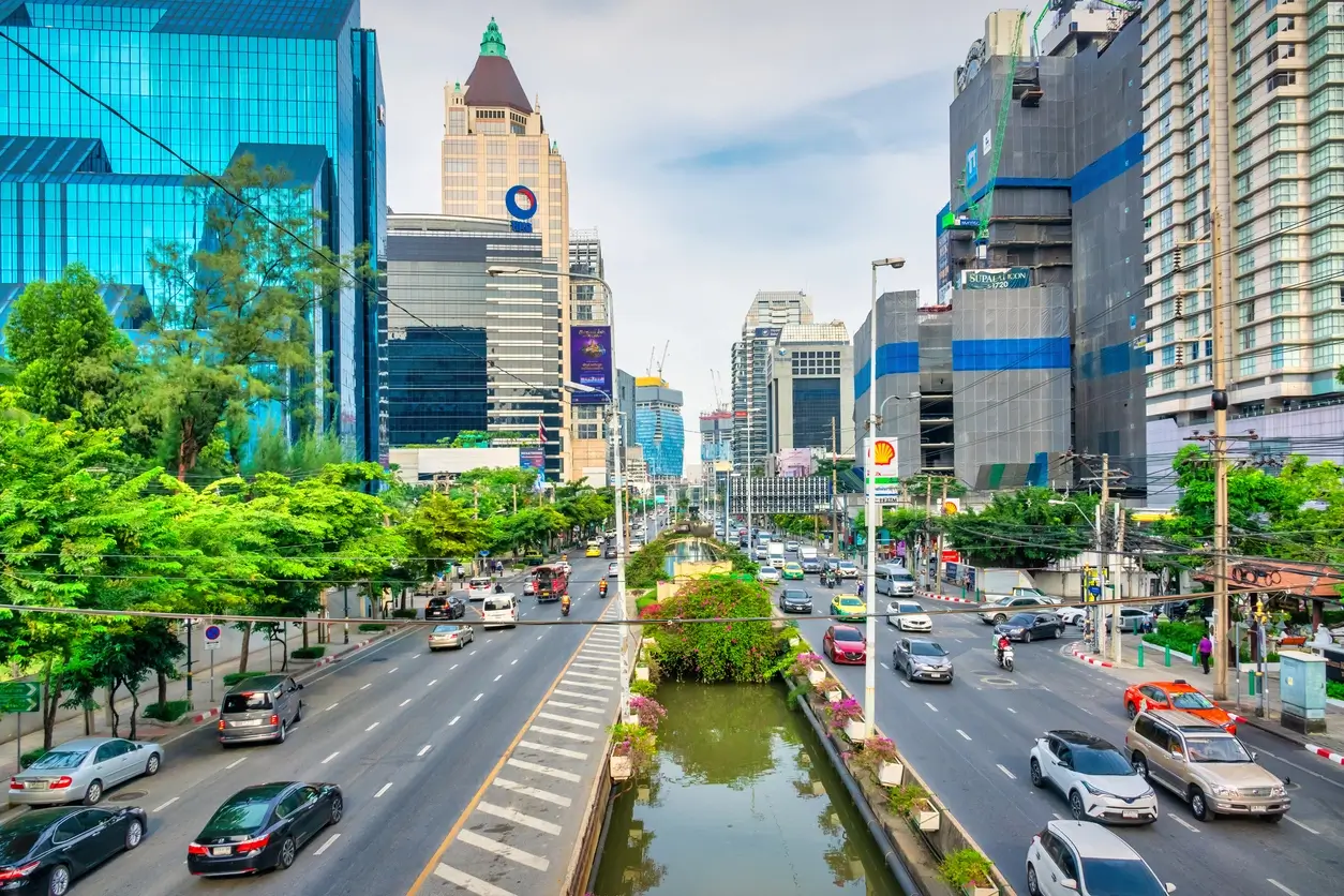 silom and sathorn area in bangkok