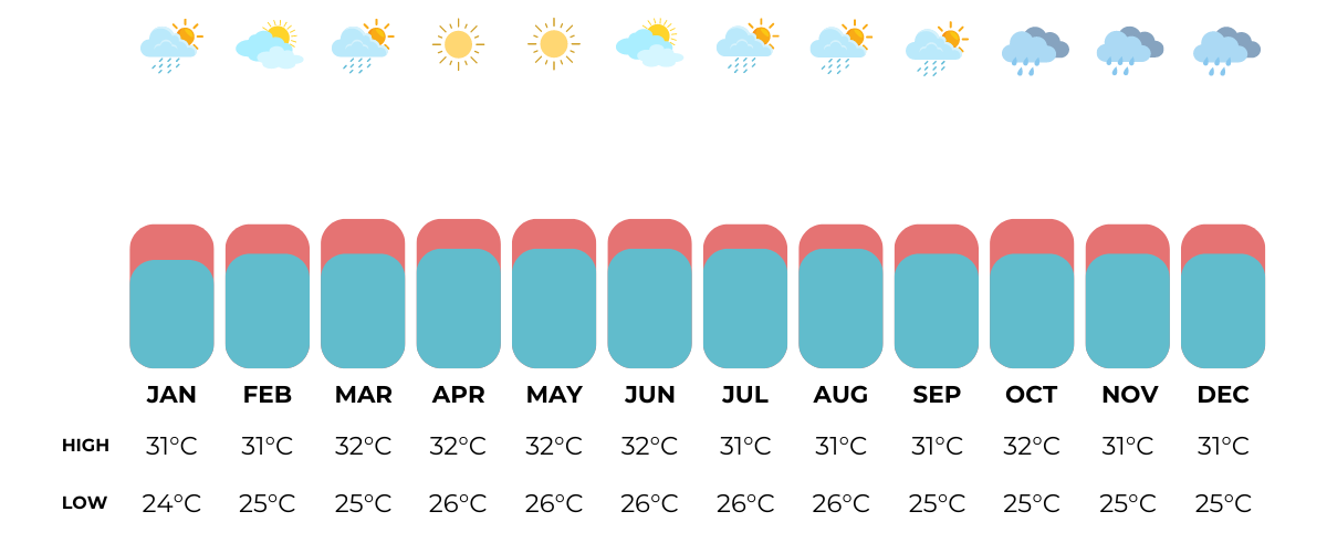 singapore temperatures month by month